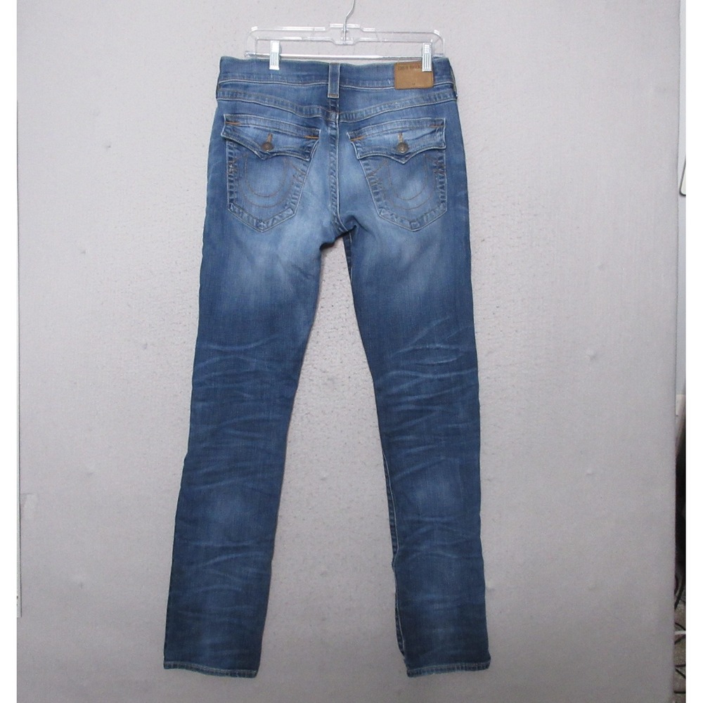 True Religion Men Jeans 31 Geno Denim Whiskered Flap Pocket USA Made Y2K Fade